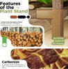 Plant Stand with Wheels for Indoor Plants Wood Tiered Shelf Ladder Plant Holder Table Pot Stand for Window Garden Balcony Patio 5