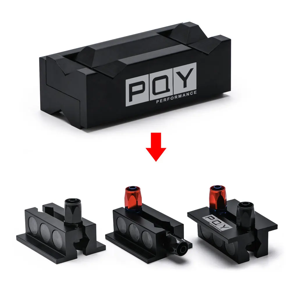 PQY Aluminum line separator Vise Jaw Protective Inserts Magnetized For AN Fittings With Magnetic Back PQY-SLV0304-01 aluminum hose fitting