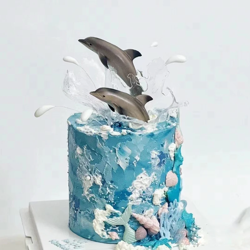 Cake Topper Shark Birthday Cake Topper Party OceanOrganism World Styles Whale Dolphin Decoration Boy Kids Happy Baby Birthday Decor Gift