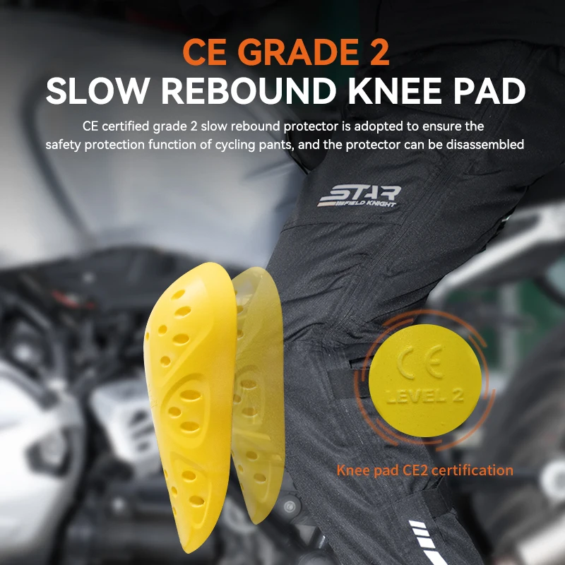 SFK Men Winter Splash-proof Quick Take off Motorcycle Pants Windproof Warm Cotton Liner CE Protector Armor Motorcycle Riding