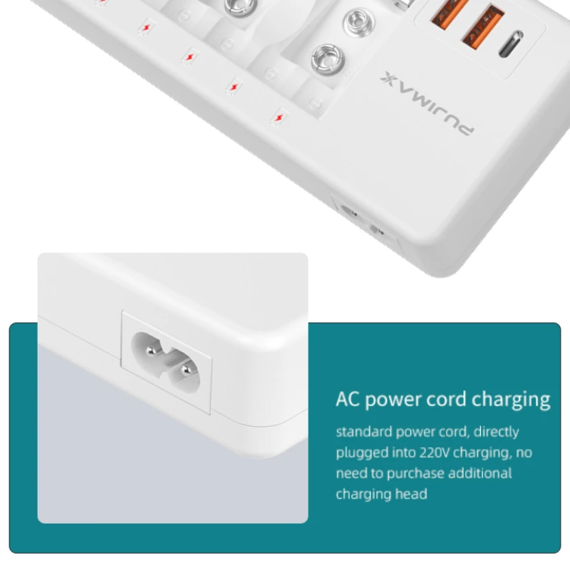 Versatile 8-Slot Fast Charging Station with Safety Features