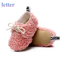 Bottes courtes d'hiver pour enfants, chaussures en velours et coton à lacets, semelle souple, pour bébés de 0 à 24 mois, nouvelle collection 