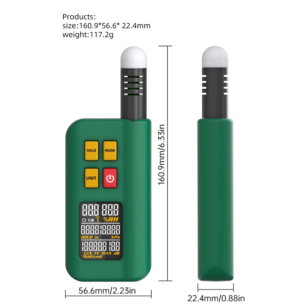 GX1 Multi-function Tester Temperature & Humidity Meter Illuminance Meter Altitude Tester Noise Detector Sound Level Meter 5