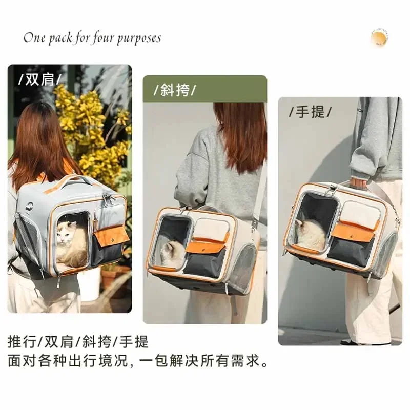 Pet Carrier Backpack Pet Backpack Portable Pet Stroller Trolley Cases Suitcases Small dog cat Backpack Anti Cat Stress Sense Of Safety Pets Bags