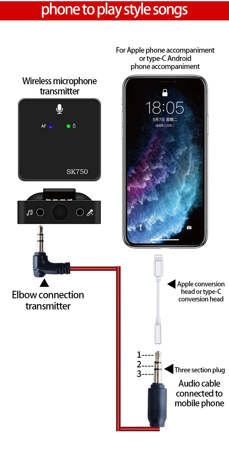 SK750 Wireless Lavalier Microphone Price In Bangladesh