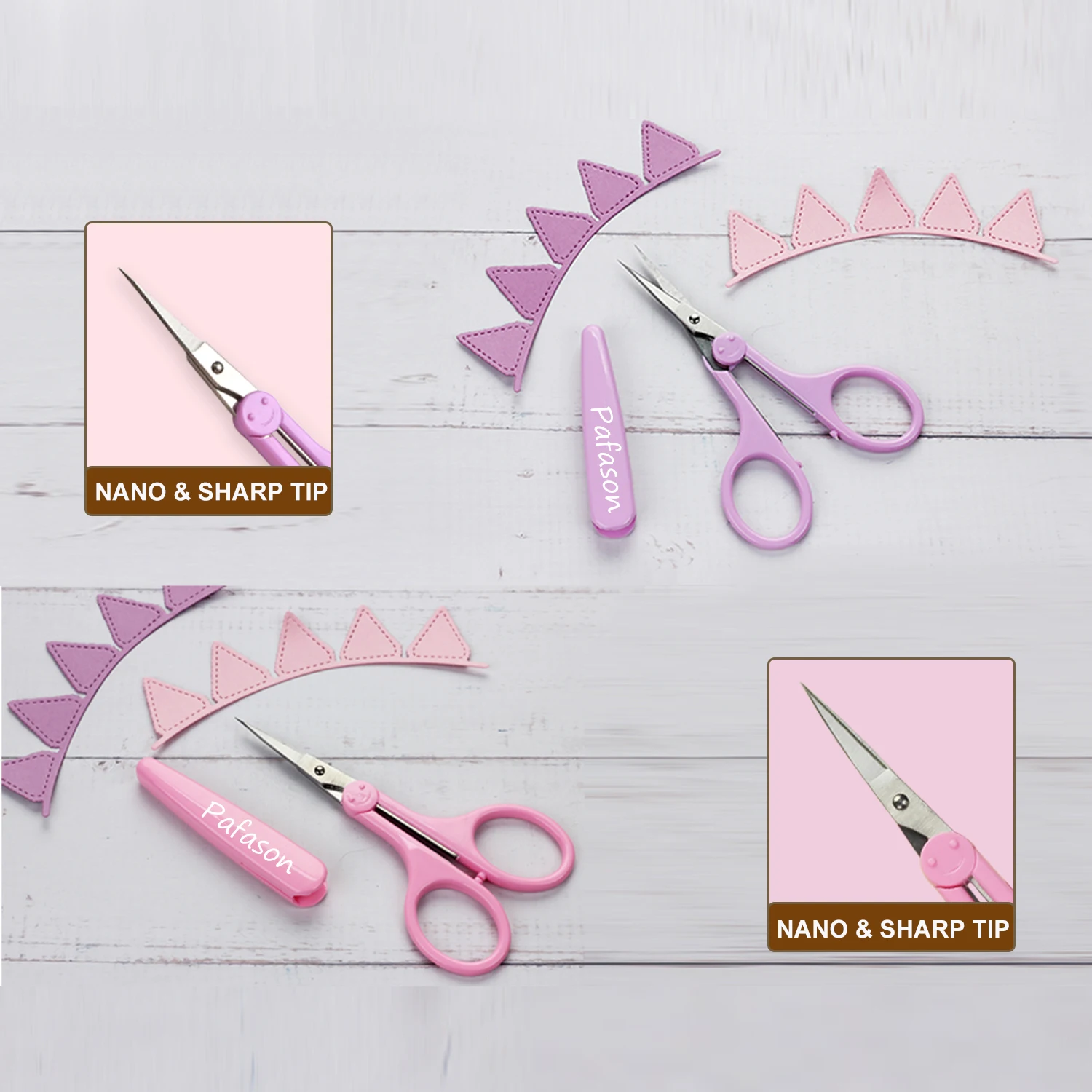 Craft Scissors 4 in Stainless Steel Detail Craft Scissors Set with Safety Cover for Scrapbooking Paper Cutting Sewing Embroidery Quilting