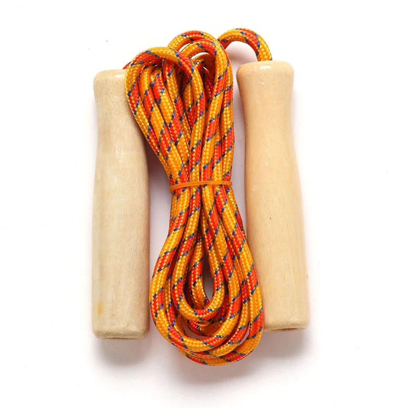 Jump Rope Skipping Rope Wooden Handle Skipping Ropes 2.5M for Students Fitness Training Sport Game
