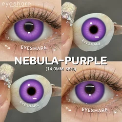 EYESHARE Halloween Cosplay Color Contact Lenses - Vibrant Black, White, and Blue Options, 1 Pair (NEBULA - PURPLE)