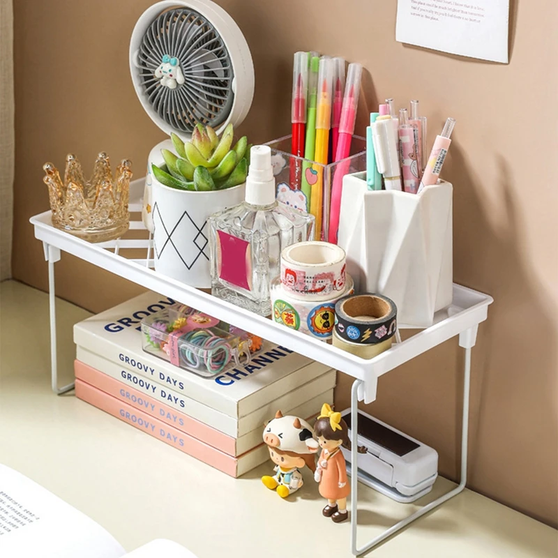 Folding Shelf Desktop Organizer Storage Shelf for Cosmetic Makeup Organizer Dormitory Desktop Sundries Storage Cabinet Holder