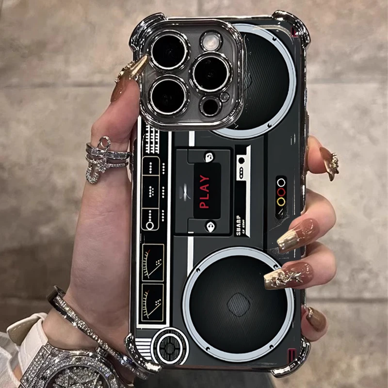 Vintage Cassette Design Plated Phone Case