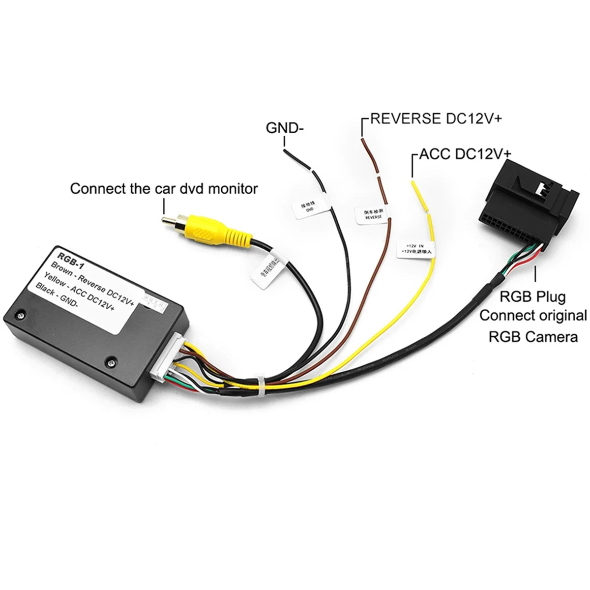 VW RCD510/RNS510/RNS315 용 고화질 변속기 애프터 마켓 카 스테레오, RGB to AV 리버스 카메라 디코더, 12V