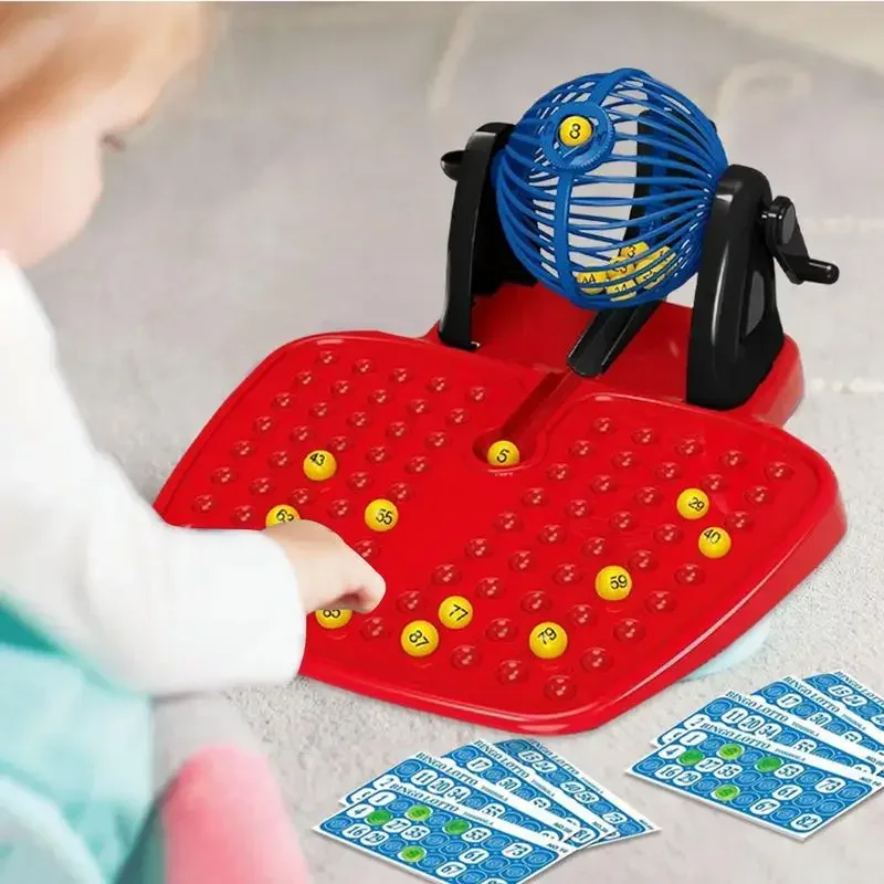 Bingo Game For Kids Lotto Lottery Number Machine Family Party Table Game Simulation Jackpot Shaker Toys Bingo Board Machine