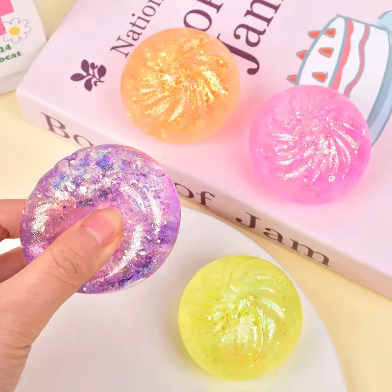 Glitter Dumpling Squishy Toy with Steamer Box - Stress & Anxiety Relief