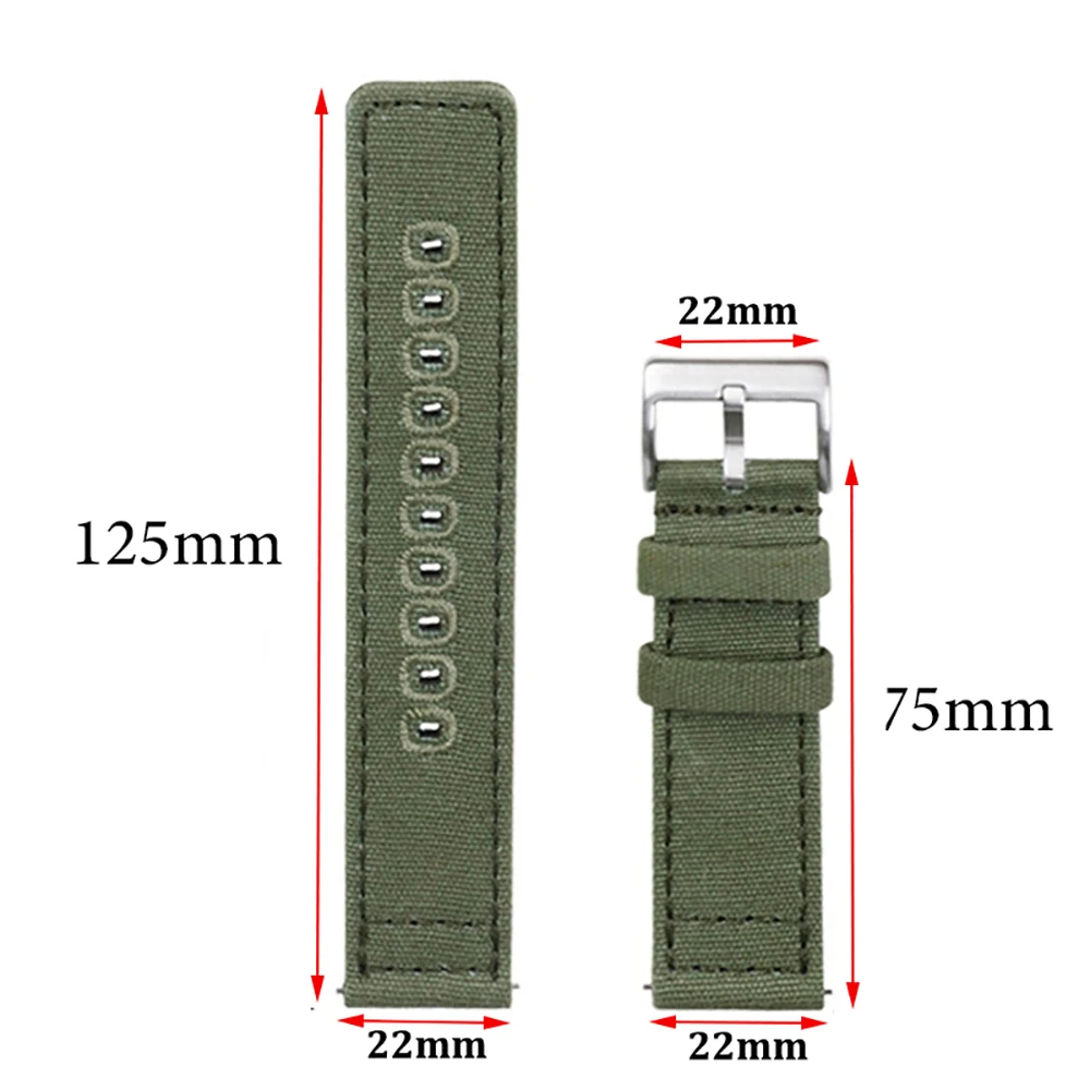 Braided Canvas Quick Release Watch Band Strap