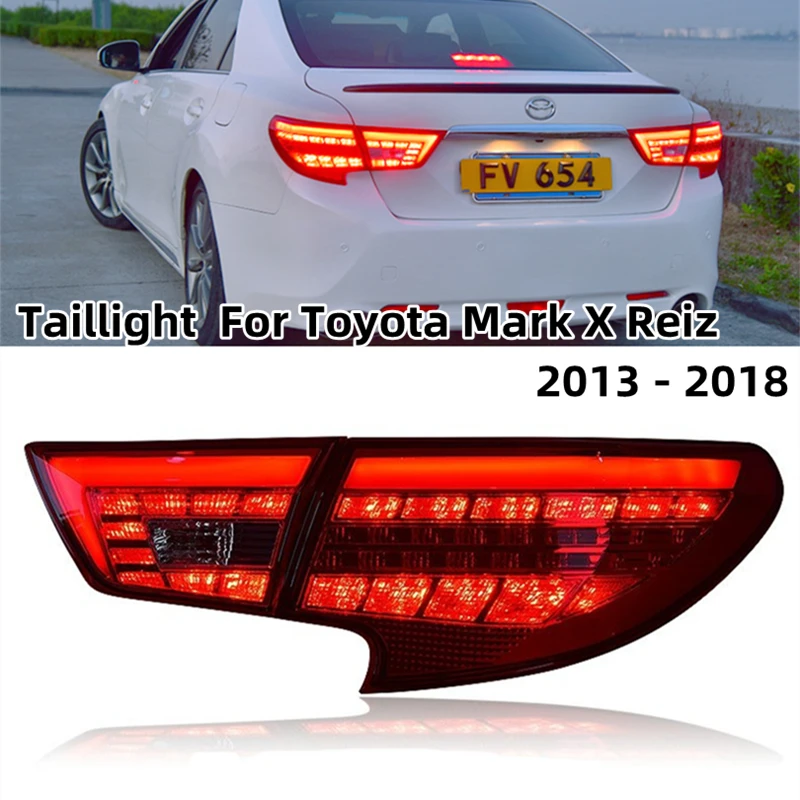 

2 Pcs Rear Fog Lamp + Brake Light + Reverse Lamp + Dynamic Turn Signal Car LED Taillight For Toyota Mark X 2013 - 2018 Reiz
