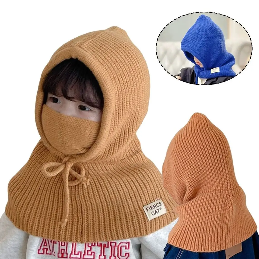 Fashion One-piece Baby Balaclava Hat Ears Neck Warm Kids Beanie Hats Children Earflap Hat Children
