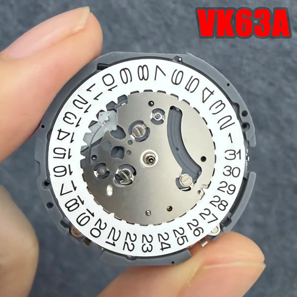 일본  VK63A 크로노그래프 쿼츠 무브먼트(배터리 포함) 일본 오리지널 메커니즘 VK63 VK61A VK67A 모드 교체용 무브먼트