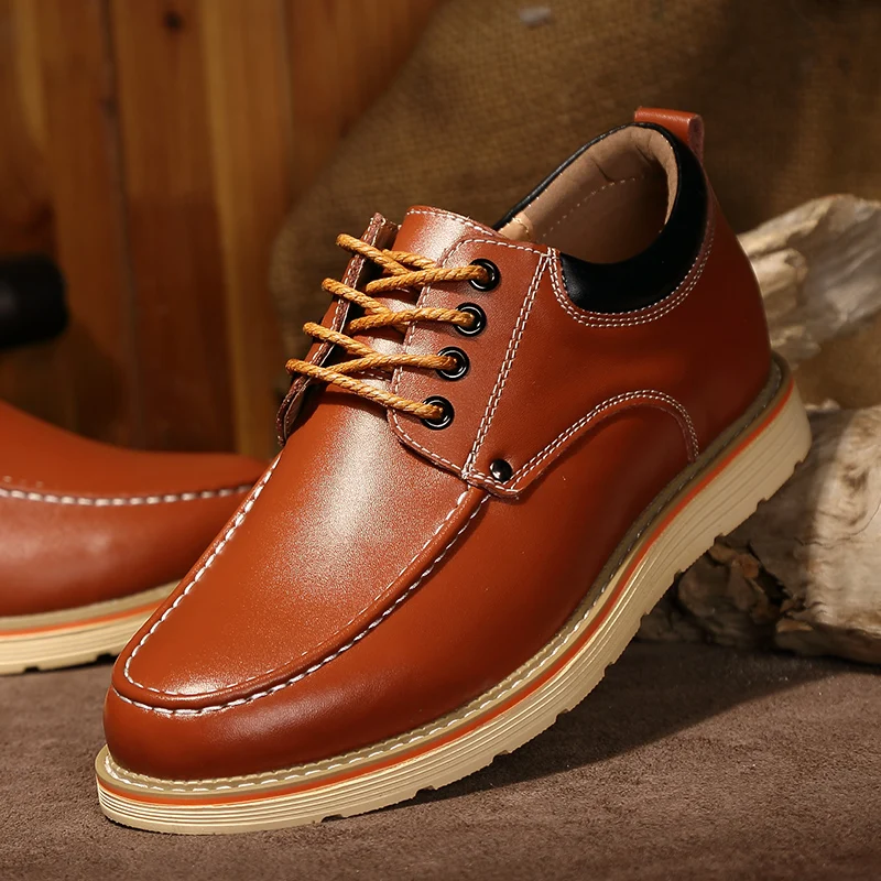 

Fashion Genuine Leather Men's Boots Autumn Winter Fur Warm Boots Men Retro Brown Casual Shoes Men Work Ankle Boot botines hombre