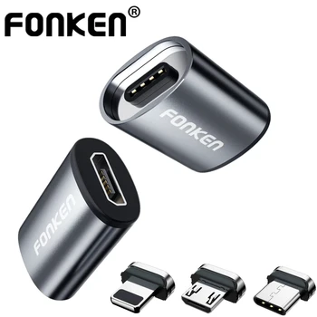 FONKEN USB Cable Magnetic Adapter Micro USB Type C Magnetic Charger Connector 2 in 1 Fast Magnetic Cable Converter 1