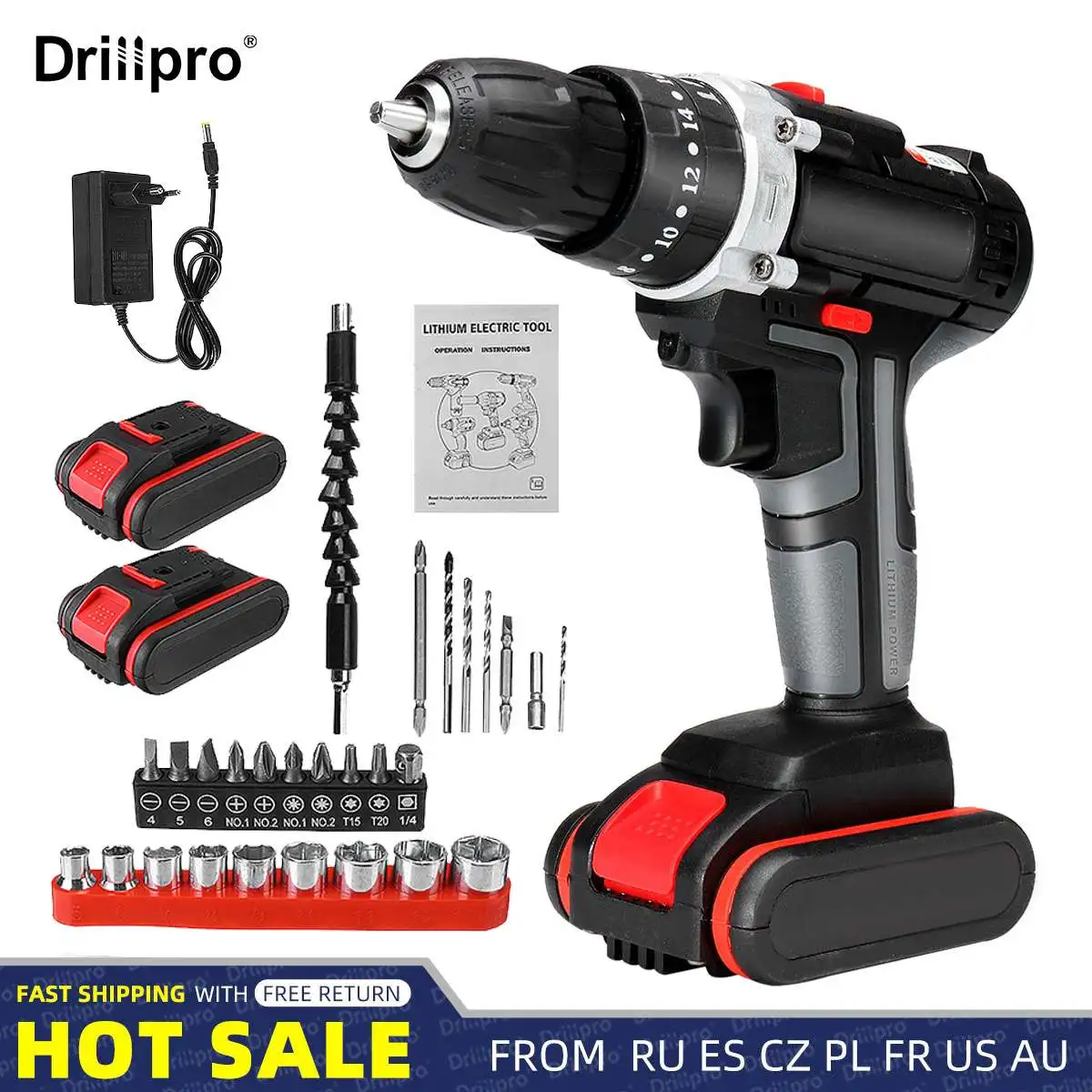 

Дрель ударная аккумуляторная Drillpro, 48 В, 28 Н · м