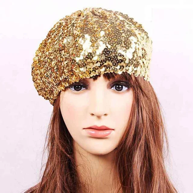 帽子 GLITTER KNIT BERET 帽子 GLITTER KNIT BERET Clover Knit Shimmer Beret Hat | Fall