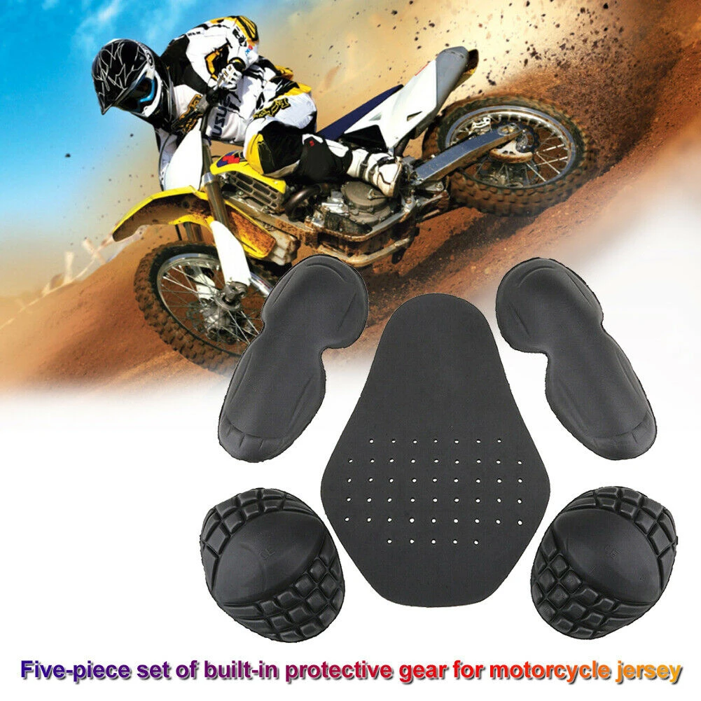 5PCS Motorrad Fahrrad Reiten Jacke Reiten Kleidung EVA Wärme-gepresst Schulter Pads Zurück Ellenbogen Schulter Rüstung Einsatz Schutz – Detail 3