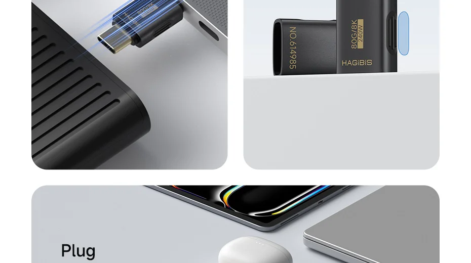 Hagibis USB-C Male to Male Adapter 80Gbps High-Speed