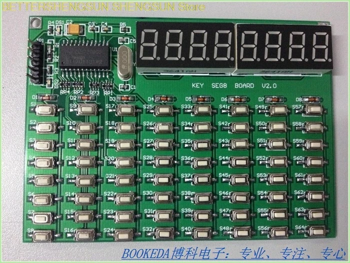 

NEW Free shipping IIC interface driver 8 LED digital tube 64 keyboard module ZLG7290 board