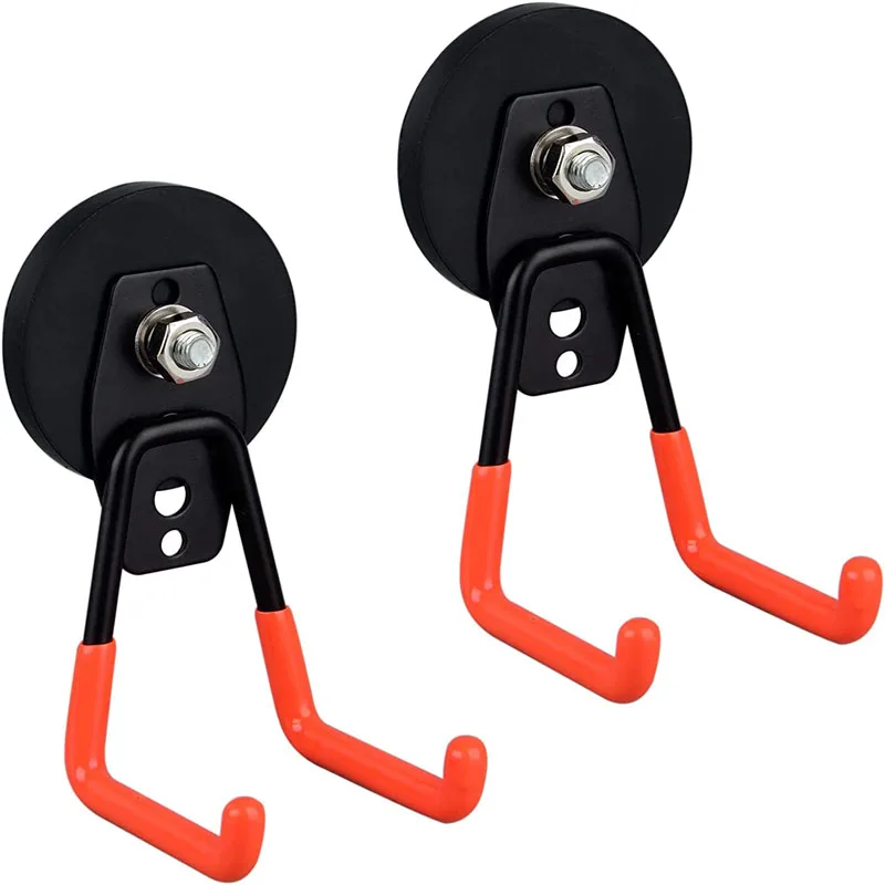 

2 Pack Heavy Duty D66mm Large Garage Magnet Hooks Strong Storage Utility Magnetic Hooks with Anti-Slip Coating for Hanging