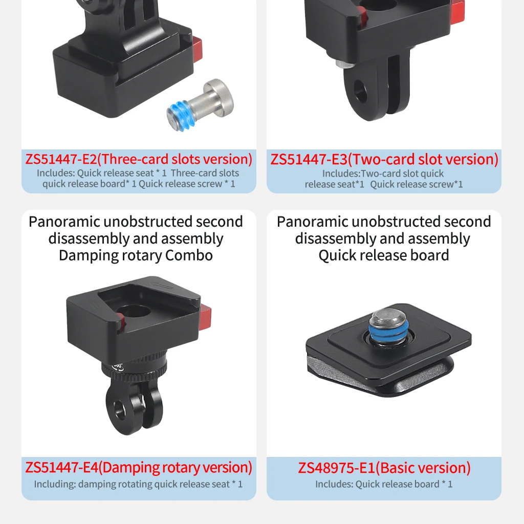 Push-Button Lock Universal Mini Quick Release Clamp Plate 1/4" Screw Tripod Mount Adapter – Detail 14