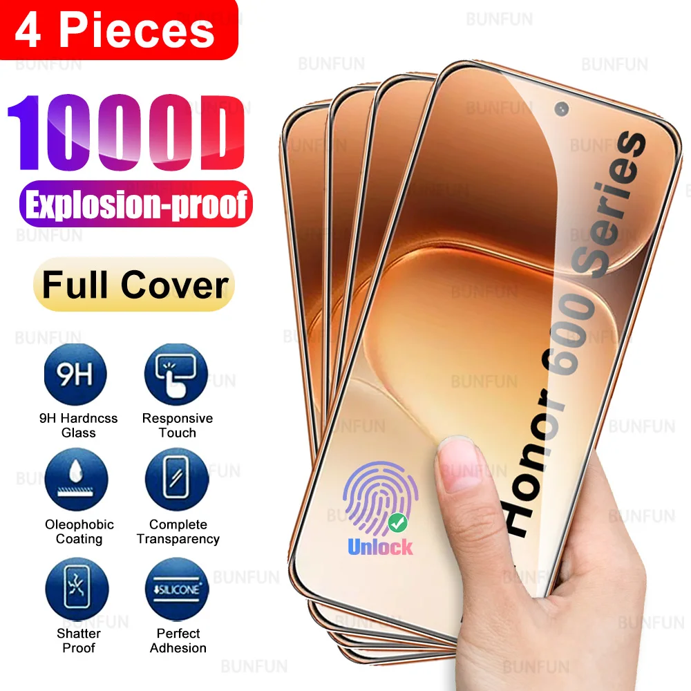 4-Pack Tempered Glass Screen Protector Case