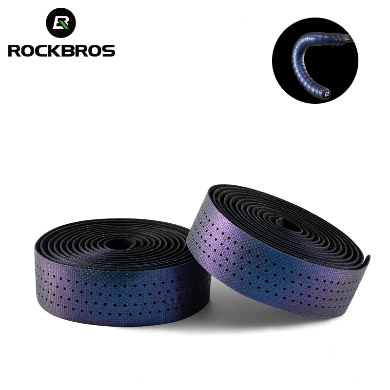 ROCKBROS Bicycle Handlebar Tape Road Bike PU EVA Anti-slip Lightweight Bicycle Bar Tape Bike Accessories 2 Bar Plug bike handlebar tape