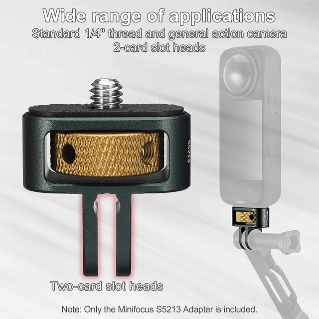 2x Stativ Adapter Aus Aluminium – Drehbarer 1/4 Zoll Halter Für Actioncams & Kameras