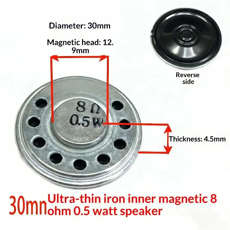 【YY】1 Adet 2026 Yeni Metal Çap 30mm 32mm 36mm 40mm 45mm 50mm 57mm Hoparlör 0.5W 8 Ohm Ultra İnce Korna Hoparlör