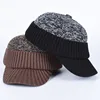 Winter Cap Man Russian Earflap Hat Autumn 2025 Ushanka Outdoor Warm Thick Knit Fleece Lined Hat Dad Baseball Caps Black