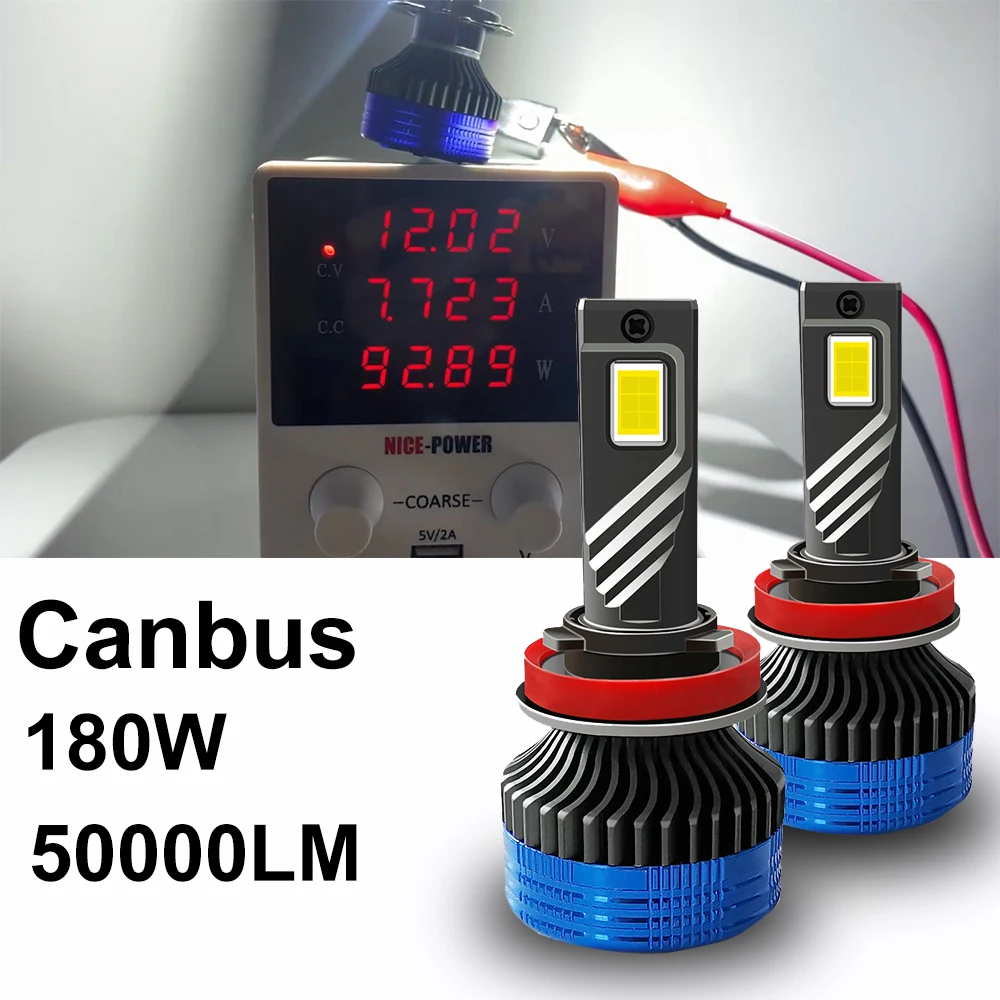 YHKOMS Canbus 180W 50000LM H4 H7 LED Car Headlight H1 H8 H9 H11 9005 