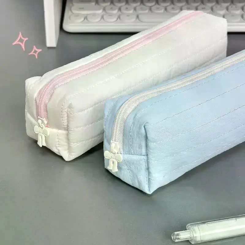 Astuccio Bianco Crema Grande Capacità Organizzatore Multifunzionale per Cancelleria | Astuccio Estetico e Articoli Scolastici per Studenti - immagine 5