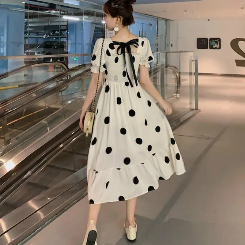 Dress Women Polka Dot Long Elegant 