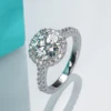 AnuJewel 2 Carat D Color Moissanite Halo Engagement Ring For Women 925 Sterling Silver Wedding  Rings Fine Jewelry Wholesale 2