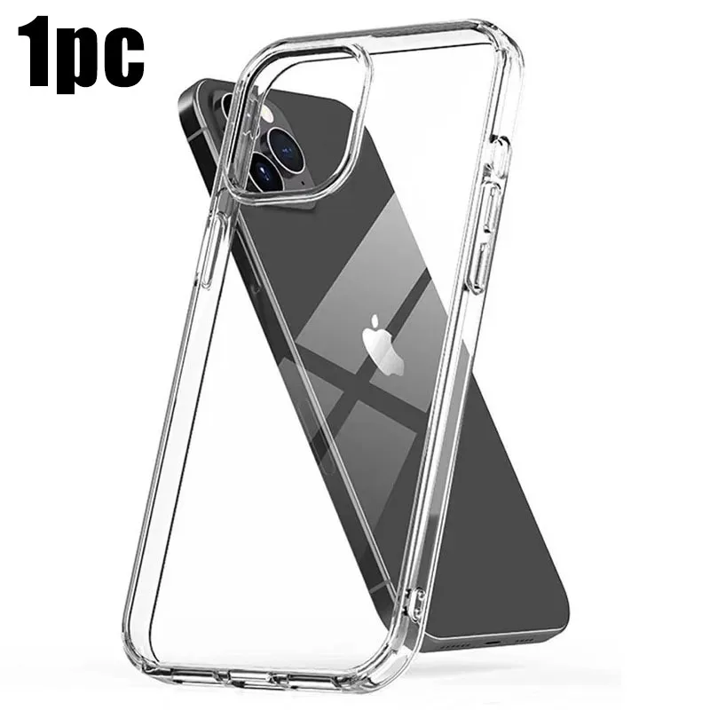 thumbnail image 1 of Funda de teléfono transparente para iPhone 16, 11, 12, 13, 14, 15 Pro Max, silicona TPU suave para iPhone XS Max XR, funda trasera transparente, 1 of 5