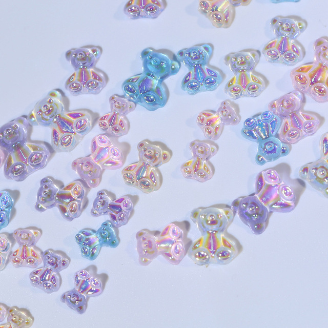 Charms Gummy Bear Nail Art Accessories Cartoon Resin Cute Nail Drill For DIY Mobile Phone Case Nail Decoration accessories