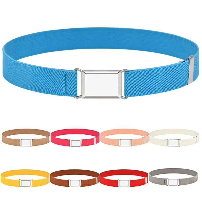 Children Belt Elastic Adjustable Stretch Waist Belt Solid Color Canvas Waistband Boy Girls Pants Trousers Waist Strap Kids
