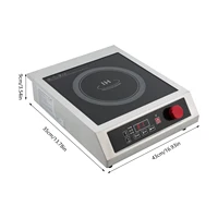 Table de cuisson à induction commerciale 3500W, puissant brûleur à induction électrique, cuisinière électrique de comptoir avec capteur numérique, corps en acier inoxydable pour bars, restaurants et chaînes de restaurants 5