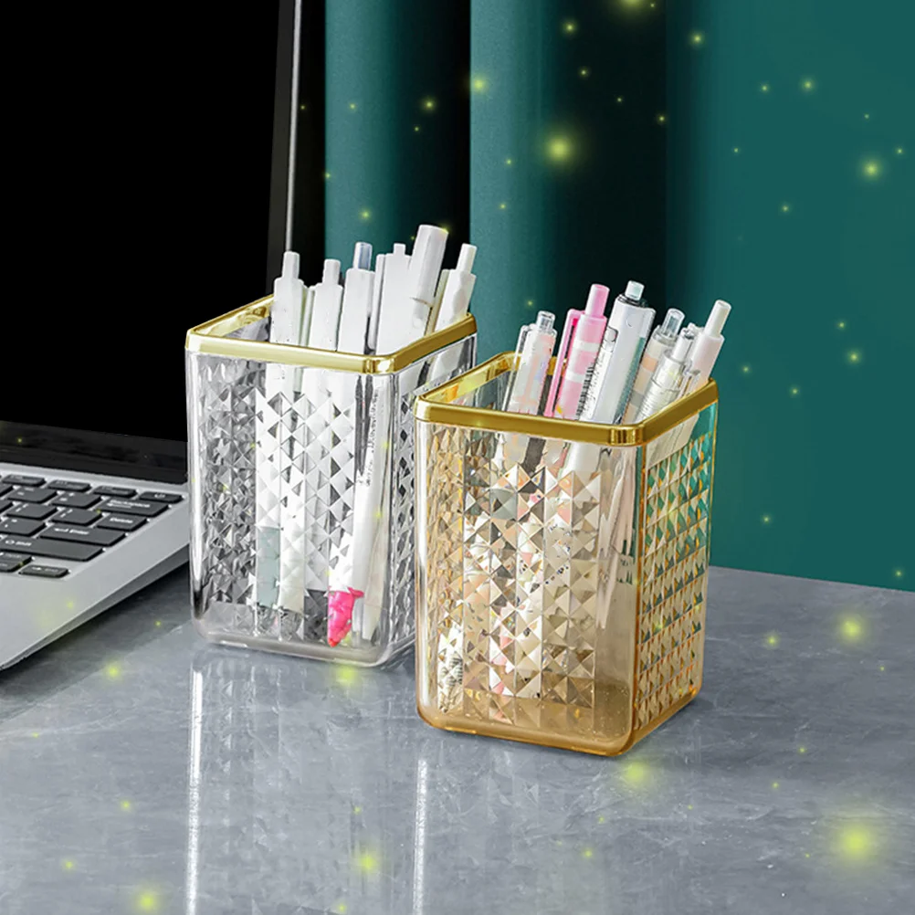 

2 Pcs Eye Liner Pencils Makeup Brush Storage Container Cups for Desk Box Holder Office