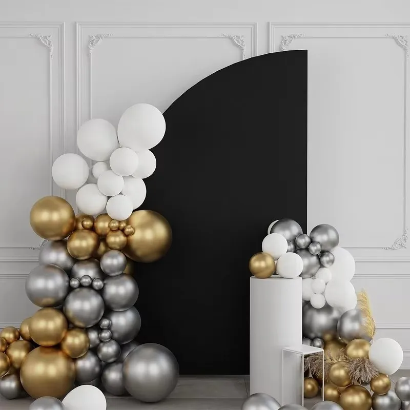 Arch Stands Cover fabric 1PCS Half moon shape white beige green color arch background cover for Wedding party Decoration