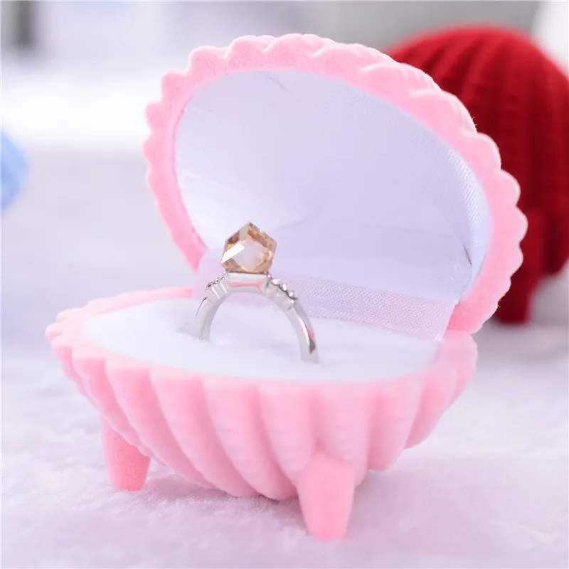 Lovely Shell Crown Star Velvet Jewelry Box Container Wedding Ring Box for Earrings Necklace Bracelet Display Gift Box Holder