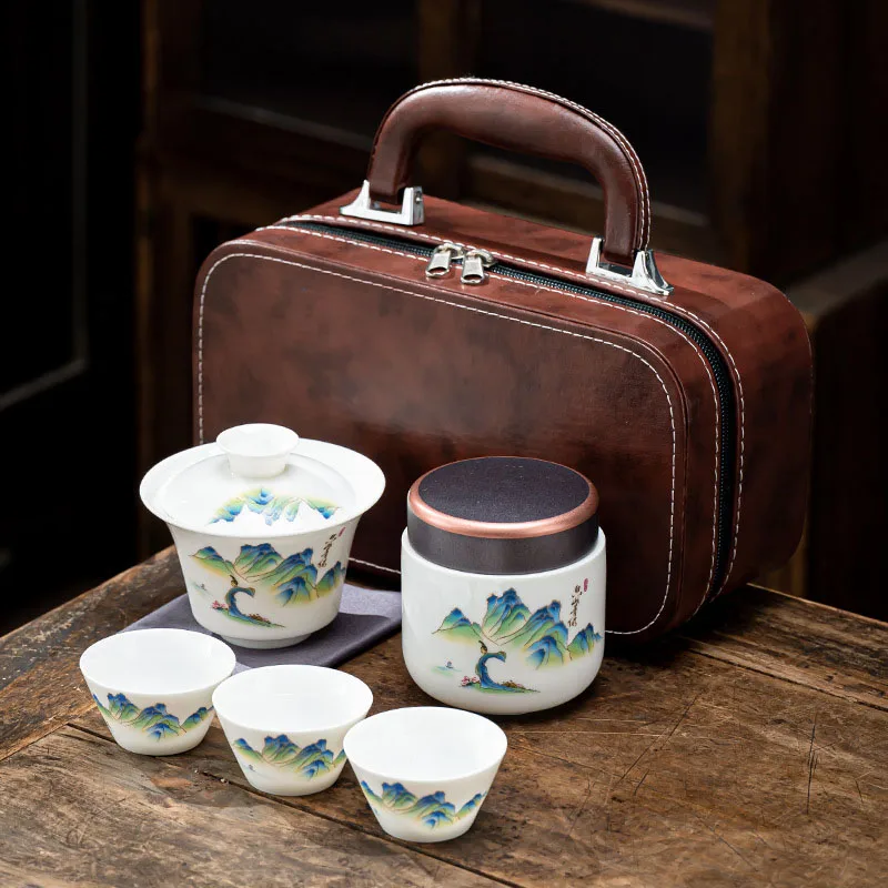 Travel Tea Set Portable Kung Fu Tea Set Japanese Style Outdoor Kuaike Cup Holiday Business Gift Giving Chinese Style