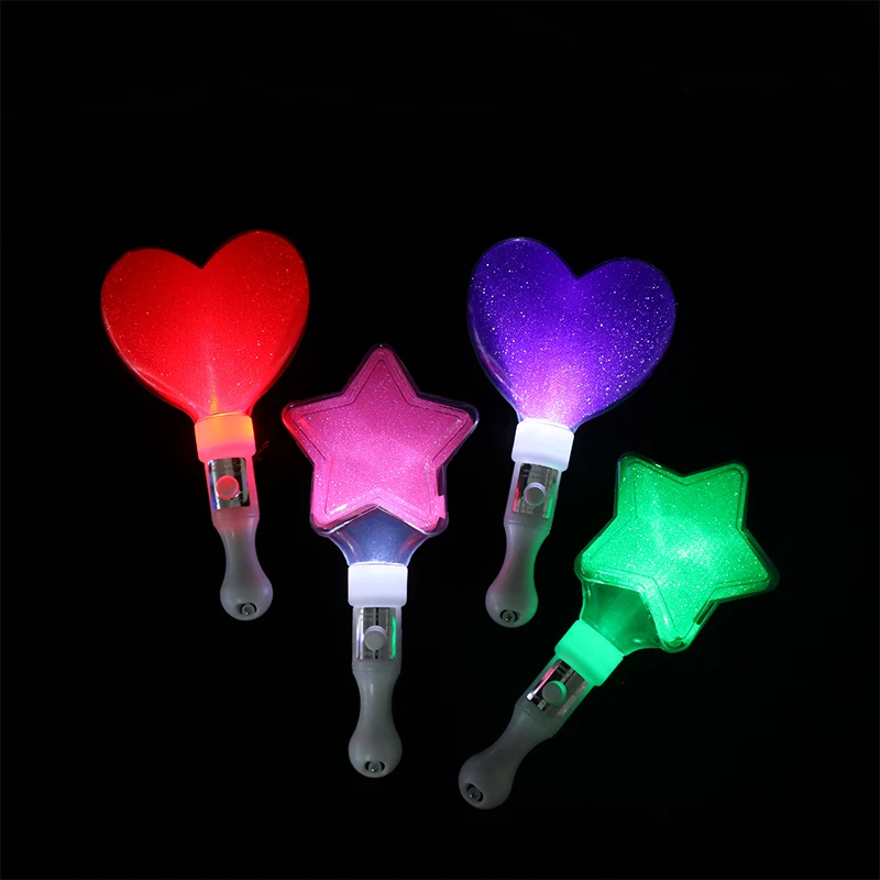 

1Pc Colors Change LED Glow Stick Heart Star Shape Luminous Concert Cheering Tube Wedding Party Light Stick
