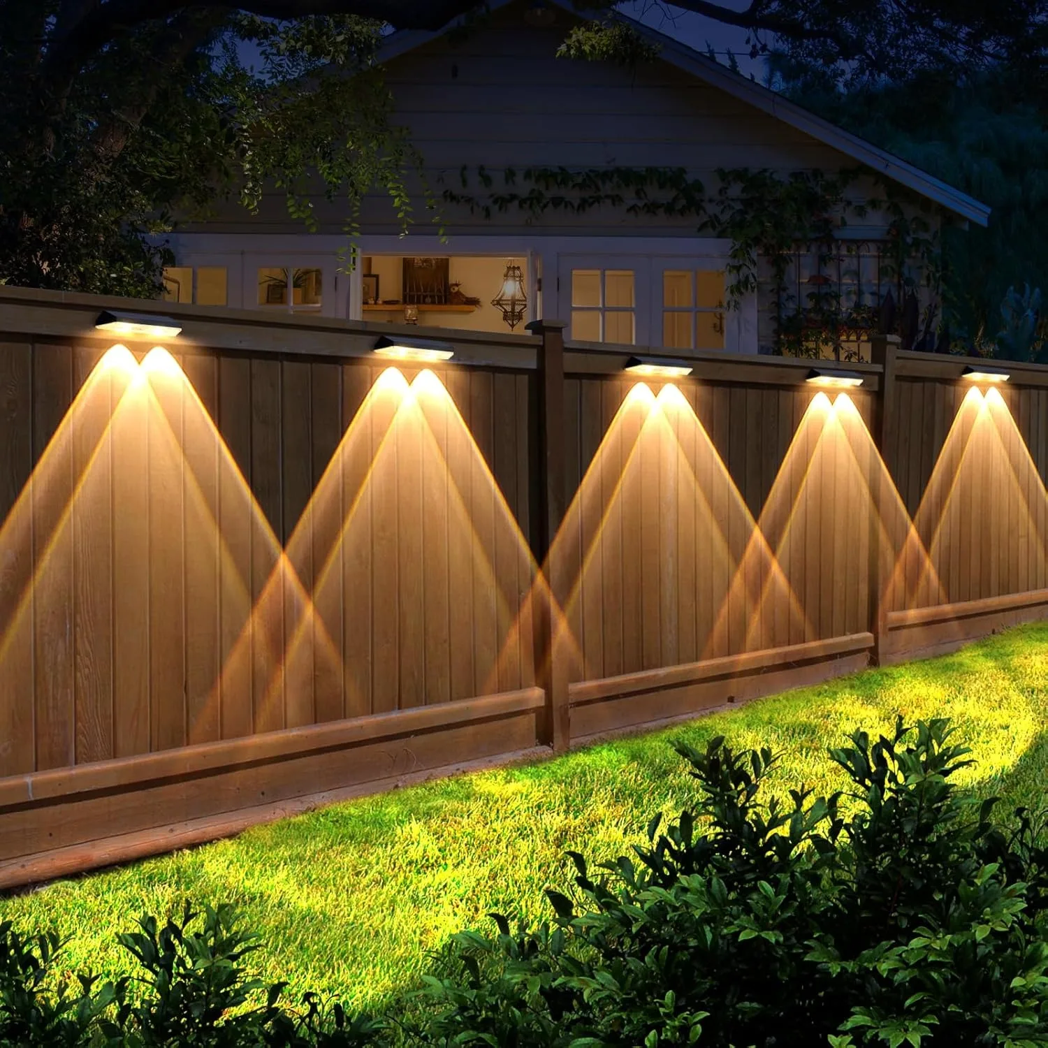 Solar Fence Lights Outdoor RGB 6 Color Solar Deck Light Solar Lights Outdoor IP65 Waterproof Garden Lights Wall Railing Step
