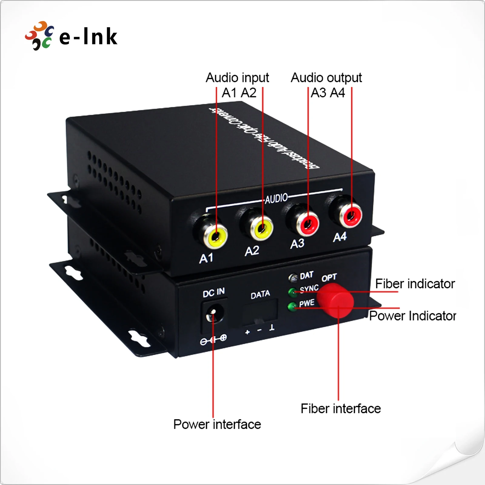 A Pair 1Ch/2Ch (Bi-directional Optional) RCA Audio over Fiber Converter Audio Optical Fiber Extender SM 20km FC